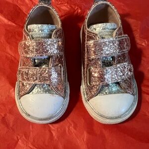 Converse All*Star Sparkly Pink and Silver Sneakers Infant Size 5